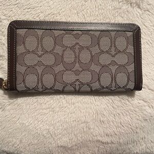 Coach Brown Signature Jacquard Wallet
